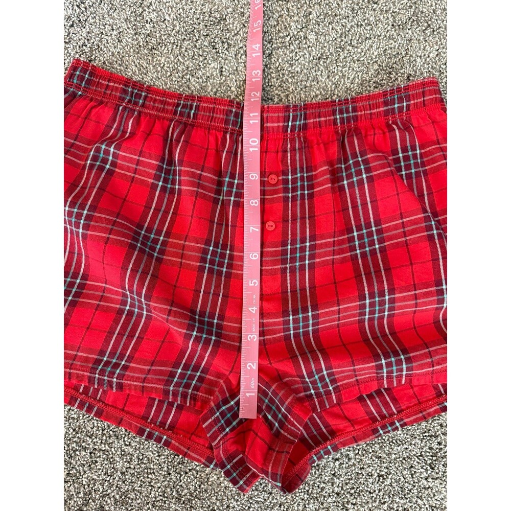 PINK Victoria’s Secret Red Plaid Sleep Shorts Pajama Boxer Medium - Picture 4 of 7